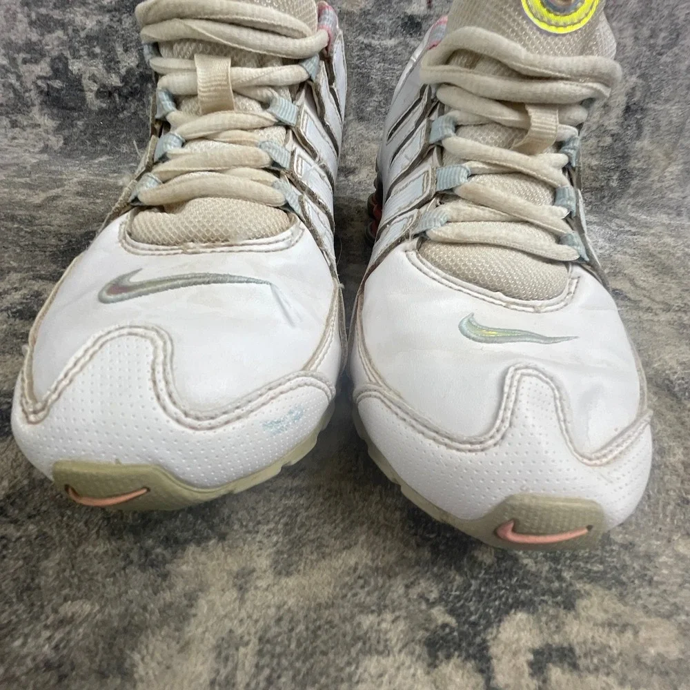 Nike Shox NZ Sneakers Womens Youth 4 Pink White and Blue Athletic Shoes